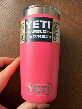 YETI Rambler Tumbler 10oz Tropical Pink Magslider Lid